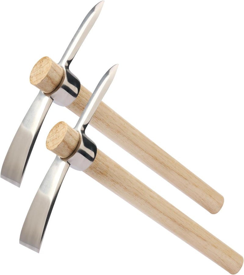 GENHAKON 3 PCS 16 Inch Mattock Pick Axe, Stainless Steel Pick Mattock Hoe, Garden Pick, Pick Mattock for Weeding, Loosening Soil, Planting Vegetables, Digging Holes, Chopping Roots and Much More - Image 4